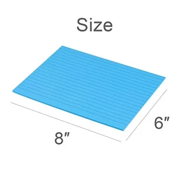 Lined Sticky Notes 6X8 in Bright Colors | Super Adhesive Memo Pads