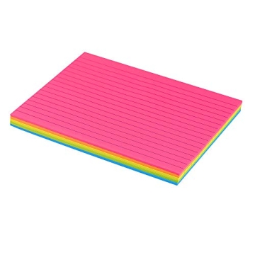 Lined Sticky Notes 6X8 in Bright Colors | Super Adhesive Memo Pads