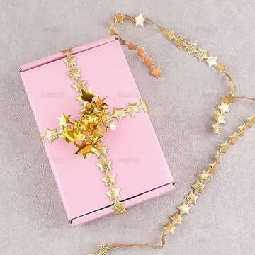 AUEAR, Polyester Star Ribbon Trim Gold Decorations Embellishment for Holiday Wedding Gift Cake Wrapping