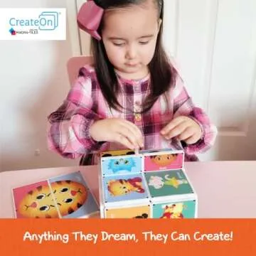 CreateOn Daniel Tigers Neighborhood: Daniel’s Many Feeling’s Magna-Tiles Structure Set, Magnetic Kids Building Toys, Educational Stem Toys for Ages 3+, 18 Pieces