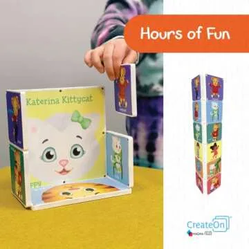CreateOn Daniel Tigers Neighborhood: Daniel’s Many Feeling’s Magna-Tiles Structure Set, Magnetic Kids Building Toys, Educational Stem Toys for Ages 3+, 18 Pieces