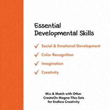 CreateOn Daniel Tigers Neighborhood: Daniel’s Many Feeling’s Magna-Tiles Structure Set, Magnetic Kids Building Toys, Educational Stem Toys for Ages 3+, 18 Pieces