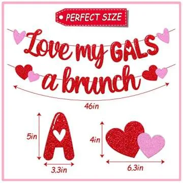 Love My Gals A Brunch Banner Happy Galentines Day Party Decorations for Girlfriends Girly Gatherings Lover Bridal Shower Valentines Day Romantic Party Decorations