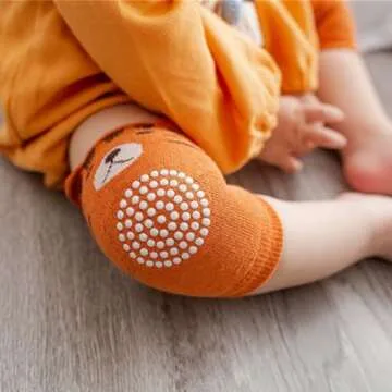 Legsleeve for Crawling - 5 Pack Anti Slip Unisex Baby Knee Protectors - Toddler Knee Pads Gift Idea for Baby Yellow Orange Pink Blue Khaki Animal