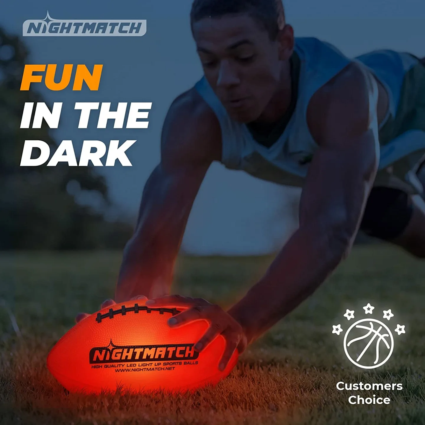 NIGHTMATCH LED Football - Glow in the Dark Fun