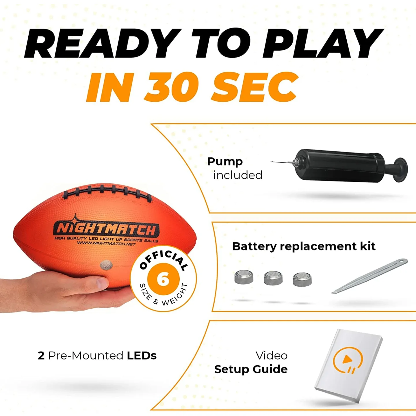 NIGHTMATCH LED Football - Glow in the Dark Fun