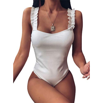 Avanova Women's Ruffle Strappy One Piece Swimsuit for Beach