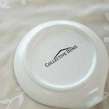 COLLECTIVE HOME - Large Ceramic Spoon Rest, Monogram Ceramic Spoon Holder, 5 Inches Spoon Holder for Stove, Coffee Bar, and Kitchen, Ideal for Large Spoons and Soup Spoons (gold-s)