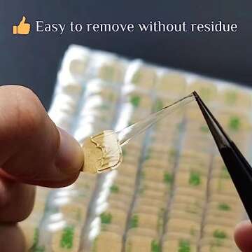 Wsiliana 480 Pcs Press on Jelly Glue Tabs Transparent Strong Sticky Double Sided Nail Adhesive Waterproof Breathable Large Size 20 Sheets Nail Glue Stickers (#2-Large Size)