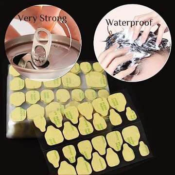 Wsiliana 480 Pcs Press on Jelly Glue Tabs Transparent Strong Sticky Double Sided Nail Adhesive Waterproof Breathable Large Size 20 Sheets Nail Glue Stickers (#2-Large Size)
