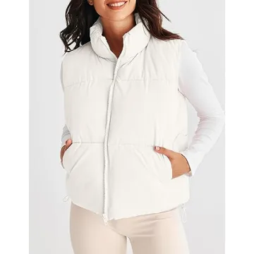 Stylish MEROKEETY Women's Puffer Vest with Pockets