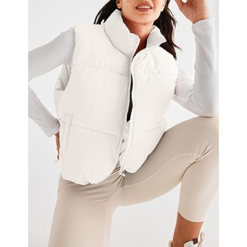 Stylish MEROKEETY Women's Puffer Vest with Pockets