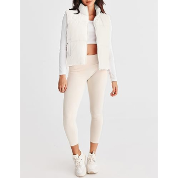 Stylish MEROKEETY Women's Puffer Vest with Pockets