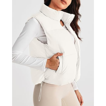 Stylish MEROKEETY Women's Puffer Vest with Pockets