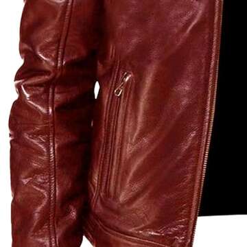 Men Faux Leather Zip Up Jacket Stand Collar Leather Motorcycle Jacket Lightweight Bomber Outwear PU Coat (XL 码,Red)