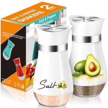 Avocado Salt and Pepper Shakers Set - 4 oz Stylish Kitchen Decor