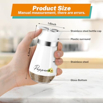 Avocado Salt and Pepper Shakers Set - 4 oz Stylish Kitchen Decor