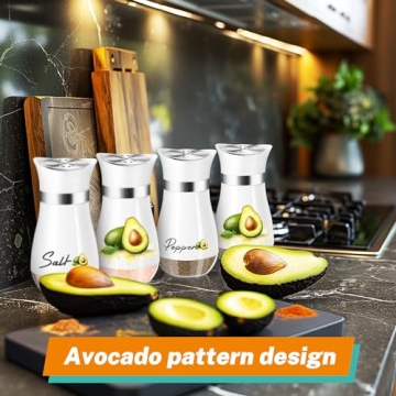 Avocado Salt and Pepper Shakers Set - 4 oz Stylish Kitchen Decor