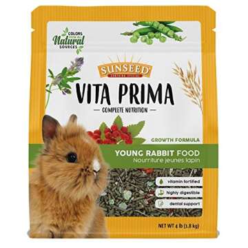 Sunseed Vita Prima Young Rabbit Food - Complete Nutrition - Premium Fortified Blend with Timothy Hay...