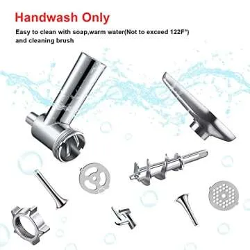 Metal Meat Grinder Attachment for KitchenAid Stand Mixers, Meat Grinder Attachment Includes 4 Grinding Plates, 3 Sausage Stuffer Tubes, 2 Grinding Blades, Meat Grinder and Sausage Stuffer by COFUN