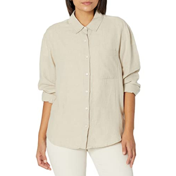 The Drop Women's June Relaxed-Fit Linen Shirt for Style