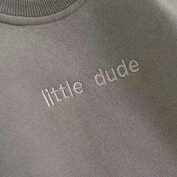 Baby Boy Oversized Sweatshirt Romper Solid Long Sleeve Bubble Little Dude Romper Sweater Onesie Fall Clothes (Grey, 0-3 Months)