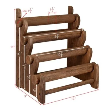 Antique Wooden 4 Tier Bracelet Display Stand for Organizing