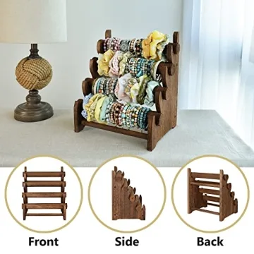 Antique Wooden 4 Tier Bracelet Display Stand for Organizing