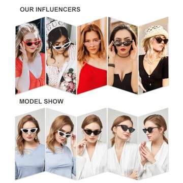 SOJOS Retro Vintage Narrow Cat Eye Sunglasses for Women Clout Goggles Plastic Frame SJ2044 with Red Frame/Grey Lens