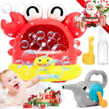 Bath Toys Crab Bubble Machine with 2 Attachments - Battery-Free Fun!