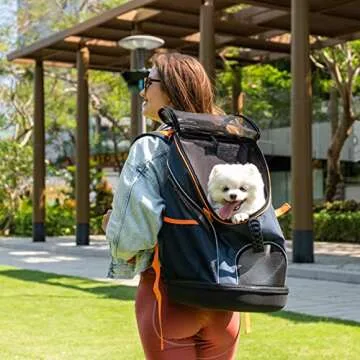 ibiyaya - Airline Approved Pet Carrier for Small to Medium Dogs and Cats - Dog Backpack Carrier, Bre...