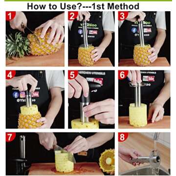Yhtawoo Pineapple Corer and Slicer Tool for Easy Cutting