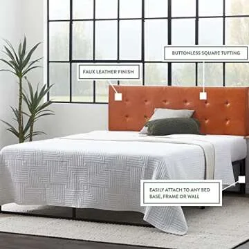 Edenbrook Adjustable Faux Leather Headboard - Modern Design