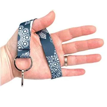 Stylish Buttonsmith Denim Lace Key Chain Lanyard - USA Made