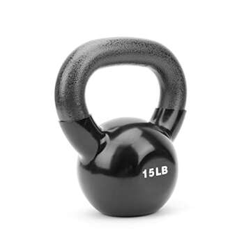 Solid 15 lb Kettlebell for Men and Women - DNC Fitness