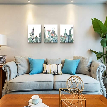 Modern Botanical Canvas Wall Art Set 3 Pieces Ready to Hang