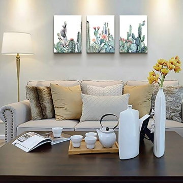 Modern Botanical Canvas Wall Art Set 3 Pieces Ready to Hang