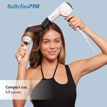 BaBylissPRO Studio Design Series Midi 1000 Watt Compact Hair Dryer, Hair Styling & Appliances, BCI25...