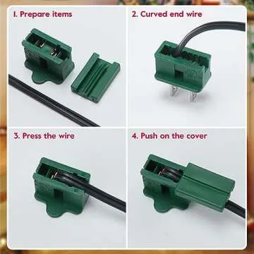 Christmas Lighting Male and Female Green Slip Plug Set, Vampire Plug, Gilbert Plug, Zip Plug, 30 Packs (SPT-1)