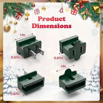 Christmas Lighting Male and Female Green Slip Plug Set, Vampire Plug, Gilbert Plug, Zip Plug, 30 Packs (SPT-1)