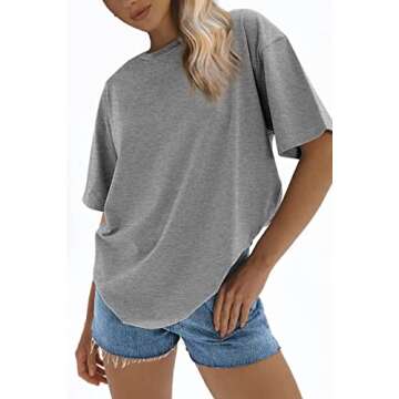 ATHMILE Womens Oversized T Shirts Loose Fit Crewneck Short Sleeve Tops Summer Casual Blouse 2025 Y2K...