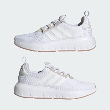 adidas womens Swift Run23 White/White/Gold Metallic 7.5