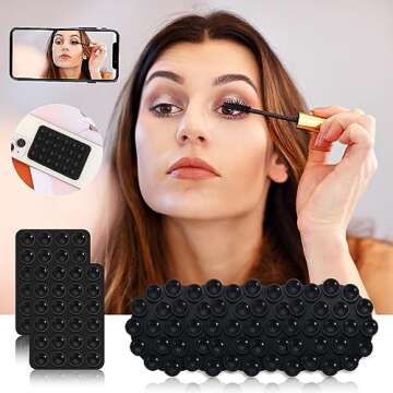 LUTER 7pcs Silicone Suction Cup Phone Holders, Multipurpose Suction Phone Case Adhesive Suction Cup Phone Adhesive Mount Phone Suction Mount for Mobile Phones (Black)