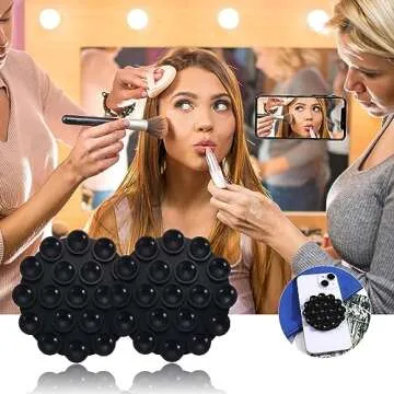 LUTER 7pcs Silicone Suction Cup Phone Holders, Multipurpose Suction Phone Case Adhesive Suction Cup Phone Adhesive Mount Phone Suction Mount for Mobile Phones (Black)