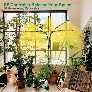 KEELIXIN Adjustable 5-Head Grow Lamp with Timer