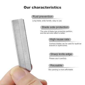 Bezall 50Pcs Stainless Steel Razor Blades for Grooming