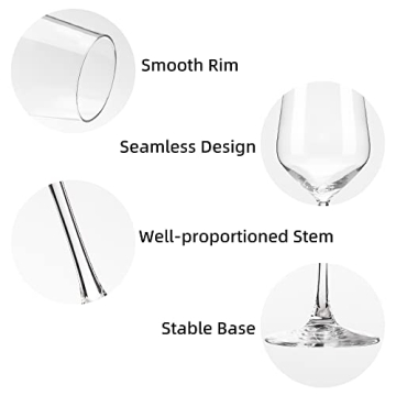 Elegant YANGNAY Wine Glass Set of 6 - Dishwasher Safe