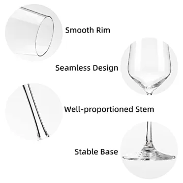 Elegant YANGNAY Wine Glass Set of 6 - Dishwasher Safe