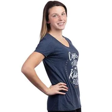 Ann Arbor T-shirt Co. Coffee, Scrubs, Rubber Gloves | Funny Doctor Nurse Cute V-Neck T-Shirt for Women-(Vneck,S)