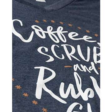 Ann Arbor T-shirt Co. Coffee, Scrubs, Rubber Gloves | Funny Doctor Nurse Cute V-Neck T-Shirt for Women-(Vneck,S)